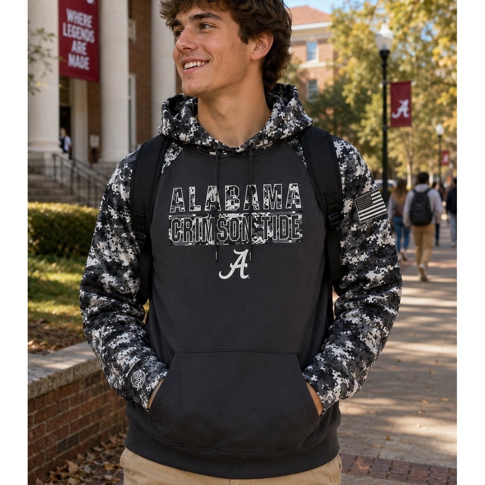 Alabama Crimson Tide Camo Hoodie Sweatshirt Mens XXL Colosseum OHT Military